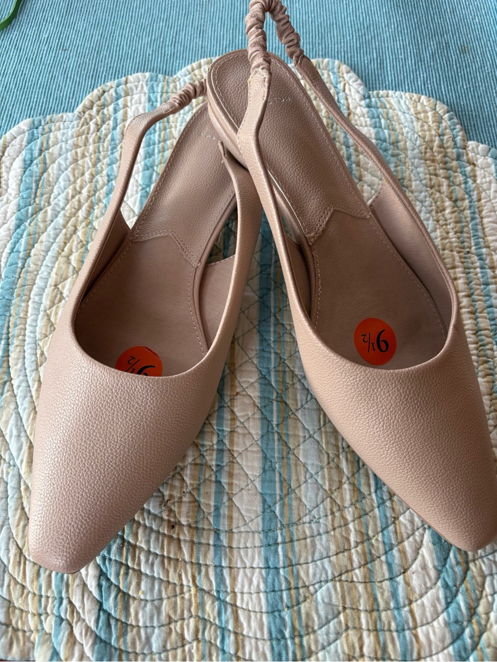 H by Halston Nude Blush Pointed Slingback Flats